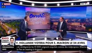 Regardez l'ancien président François Hollande appelle les Français à voter pour Emmanuel Macron au second tour : "Marine Le Pen remettrait en cause nos principes et nos valeurs"