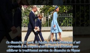 Kate Middleton et prince William - sortie en famille avec George et Charlotte pour la messe de Pâque