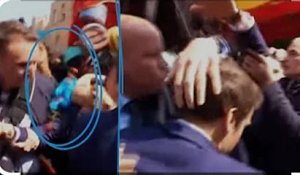Emmanuel Macron, ciblé par jet de tomates cerise à Cergy lors de sa 1ère sortie depuis sa réélection