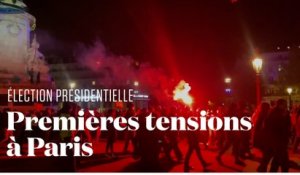 Manifestations et tensions à Paris à l'annonce de la réélection d'Emmanuel Macron