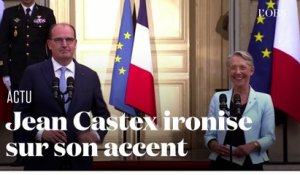 Jean Castex plaisante sur son accent devant Elisabeth Borne lors de son départ de Matignon