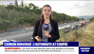 Camion renversé: la préfecture annonce la réouverture progressive de l'A7 dans le sens Nord-Sud