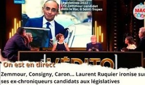 Zemmour, Consigny, Caron… Laurent Ruquier ironise sur ses ex-chroniqueurs candidats aux législati...