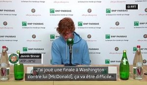 Roland-Garros - Sinner : "Je m'attends à un match très dur et long contre McDonald"