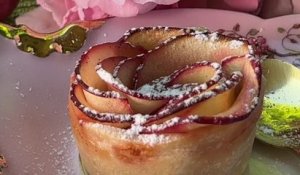 Gourmand - Tarte aux pommes en forme de rose