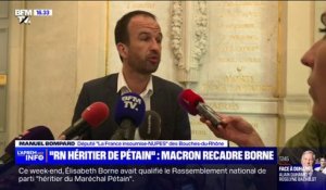 "RN héritier de Pétain" pour Élisabeth Borne: "Je combats le Rassemblement National par tous les moyens" explique Manuel Bompard (LFI)