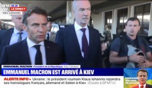Guerre en Ukraine: les images de l'arrivée d'Emmanuel Macron à Kiev