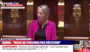 Elisabeth Borne devant l'Assemblée nationale: "Je veux qu'ensemble nous redonnions un sens et une vertu au mot compromis"