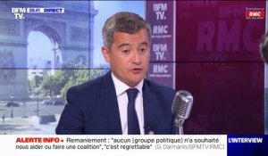 Gérald Darmanin estime que La France Insoumise et le Rassemblement national sont "des ennemis", les LR et les socialistes "des adversaires"