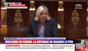 Marine Le Pen à Élisabeth Borne: "Nous n'avons aucune confiance dans votre gouvernement"