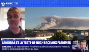 Gironde: à Teste-de-Buch, l'incendie progresse toujours et a détruit 700 hectares de forêts de pins