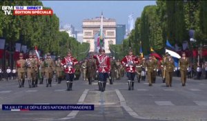 14-Juillet: venues d'Europe de l'Est, les troupes des nations étrangères invitées défilent sur les Champs-Élysées