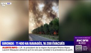 Incendies en Gironde: 11.400 hectares ravagés par les flammes et 16.200 personnes évacuées