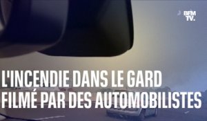 L'incendie dans le Gard filmé par des automobilistes sur l'A9