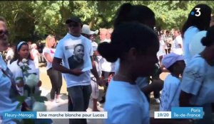 Essonne: Près de 200 personnes ont marché à Fleury-Mérogis en hommage à Lucas, 17 ans, roué de coups à mort par plusieurs jeunes fin juillet, en pleine rue - VIDEO