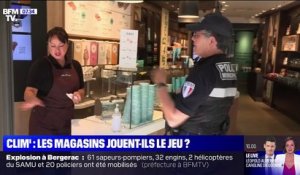 A Paris, où un arrêté municipal interdit aux commerçants d'utiliser la climatisation avec les portes ouvertes, les policiers effectuent un travail de sensibilisation