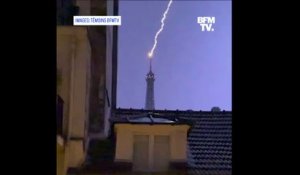 Les images de la tour Eiffel frappée une nouvelle fois par la foudre