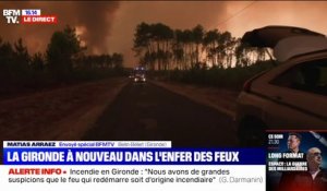 Gironde: près de Belin-Béliet, les flammes se propagent extrêmement rapidement