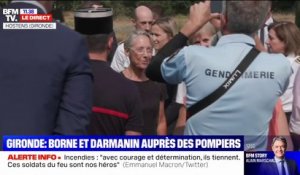 Elisabeth Borne est arrivée à Hostens, en Gironde, où elle va rencontrer les pompiers luttant contre l'incendie