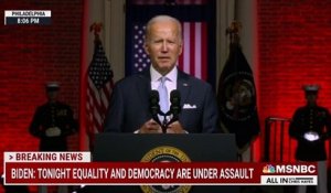Joe Biden a dénoncé cette nuit "l'extrémisme" de Donald Trump et de ses partisans, leur reprochant d'ébranler les "fondations" de la démocratie américaine