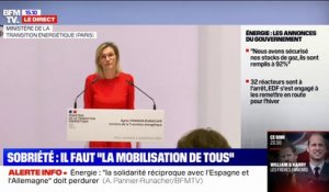 Agnès Pannier-Runacher sur l'énergie: "C'est grâce à la sobriété et à la solidarité européenne que nous pourrons éviter des mesures contraignantes"