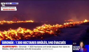 Gironde: 1300 hectares de végétation ravagés par les flammes, 540 personnes évacuées