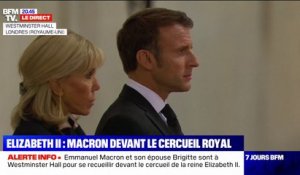 Emmanuel et Brigitte Macron se recueillent devant le cercueil de la reine Elizabeth II