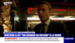 Emmanuel Macron à Westminster Hall: "Nous sommes allés présenter nos respects à la famille royale"