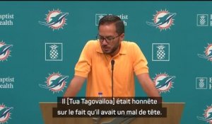 Miami Dolphins - McDaniel : "Tagovailoa ressentait encore certains de ses maux de tête"