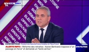Xavier Bertrand: "Je reste adhérent aux Républicains, mais je pense qu'il faut un mouvement" en dehors des partis