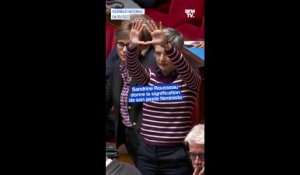 "Ça représente le vagin": Sandrine Rousseau donne la signification de son geste féministe à l'Assemblée