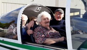 Raymonde Philippe, baptême d'avion à Alençon