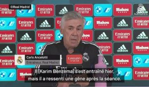 Real Madrid - Ancelotti : "Benzema n'est pas encore à 100%"