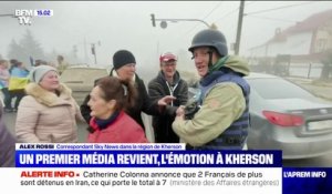 Les images de l'euphorie des Ukrainiens de Kherson lors de l'arrivée d'un reporter de Sky News dans la ville
