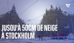 Jusqu'à 50 cm de neige sont tombés dans les rues de Stockholm