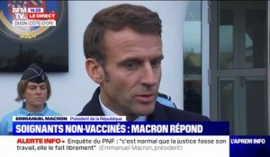 Emmanuel Macron sur la réintégration des soignants non-vaccinés: "Cette décision devra être levée quand il y aura une recommandation scientifique"