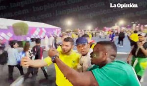 L'ex-footballeur camerounais Samuel Eto'o perd son sang froid hier soir au Qatar et frappe un supporter après le match Brésil/Corée du Sud - VIDEO