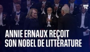 Annie Ernaux reçoit son prix Nobel de littérature et rend hommage à Albert Camus