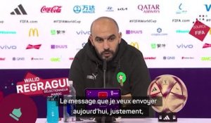 Maroc - Regragui : "Pas là pour être contents juste d'avoir mis l'Afrique en demi-finale de Coupe du monde"