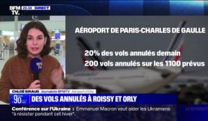 À l'aéroport Charles-de-Gaulle, 20% des vols seront annulés ce mercredi à cause de la neige