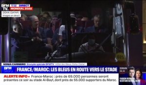 France-Maroc: les Bleus quittent leur hôtel pour se diriger vers le stade