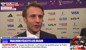 "Il n'y a jamais deux sans trois": Emmanuel Macron réagit à la qualification de l'équipe de France en finale du Mondial