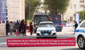 France - Le départ des Bleus de leur hôtel Al Messila à Doha