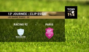 TOP 14 - Essai de Léo BARRE (SFP) - Racing 92 - Stade Français - Saison 2022:2023