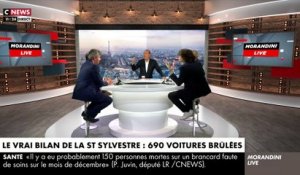 L'essayiste Mathieu Slama fait polémique dans "Morandini Live" en affirmant que 700 voitures brûlées pour la St-Sylvestre "c'est n'est pas très grave"