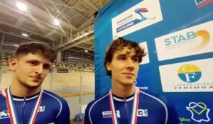 Piste - Championnats de France - Roubaix 2023 - Le Comité des Hauts-de-France champion de France, Clément Cordenos, Thomas Boudat, Thomas Denis, Valentin Tabellion et Théo Bracke