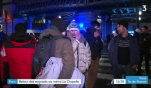 Des dizaines de migrants de retour, une nouvelle fois, Porte de la Chapelle à Paris, pour tenter d'installer un campement sous le métro aérien