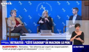 Réforme des retraites: Marine Le Pen dénonce le "côté sadique" du gouvernement