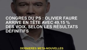 PS Congress: Olivier Faure mène avec 49,15% des voix, selon les résultats finaux