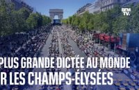 Les images de la plus grande dictée au monde sur les Champs-Élysées